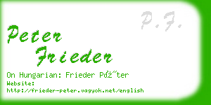 peter frieder business card